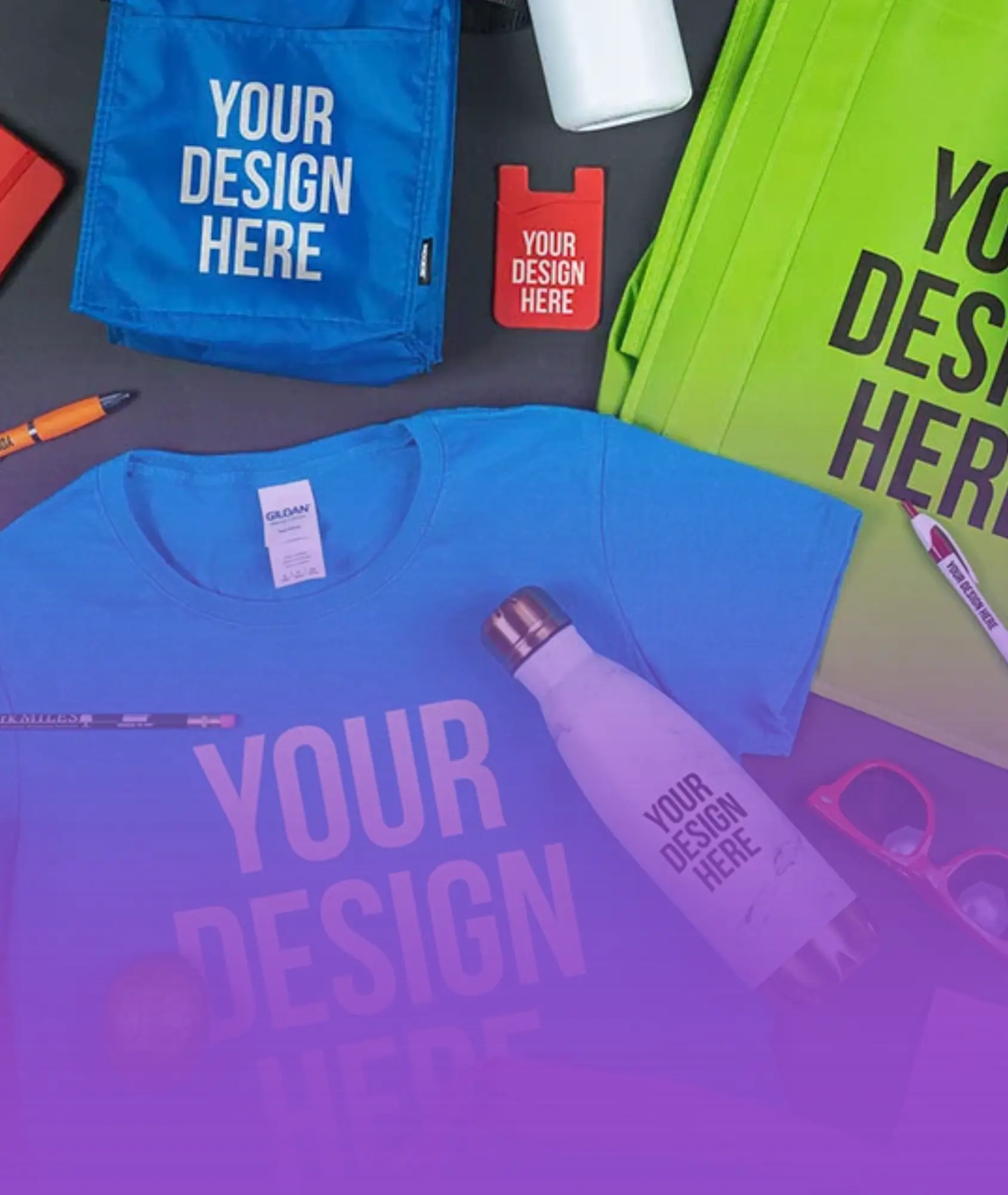 Vivid Promotional Branded Merchandise Bags Bottles T-Shirts